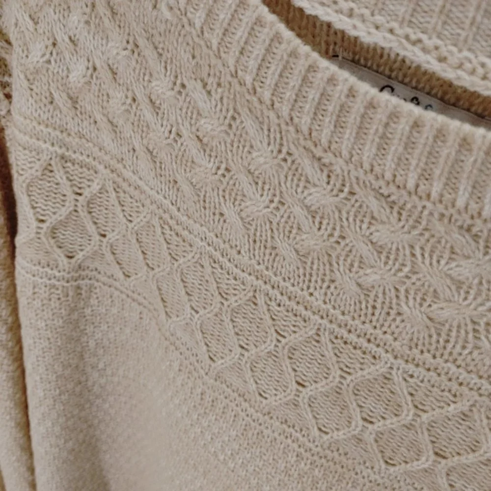 (MAKE OFFER) Cream Boatneck Sweater - Picture 2 of 7